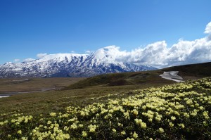 Panoramablick zum Vulkan